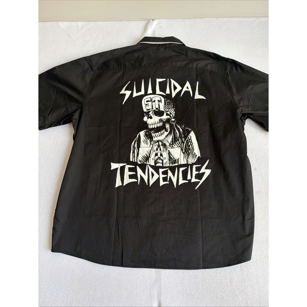 Dixxon Flannel x Suicidal Tendencies Mens 4XL Black Button Tee Workforce Punk